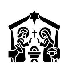 Nativity Scene Black Glyph Icon