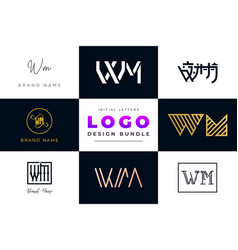 Initial Letters Wm Logo Design Bundle