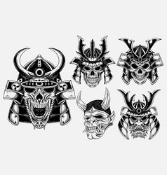 Set Bundle Dark Art Japanese Death Warrior Skull