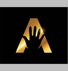 Golden Hand Print Logo