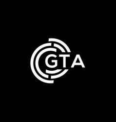 Gta Letter Logo Design On Black Background