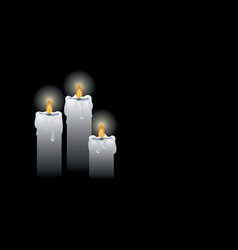 Mourning Burning Candles On A Black Background