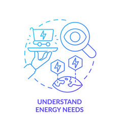 Understand Energy Needs Blue Gradient Concept Icon