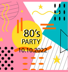 Flat 80s Themed Party Posts Set