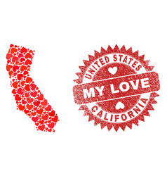 My Love Watermark Stamp Seal And California State