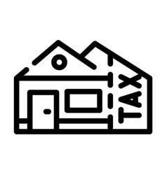 Real Estate House Tax Line Icon