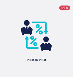 Two Color Peer To Peer Icon From Blockchain