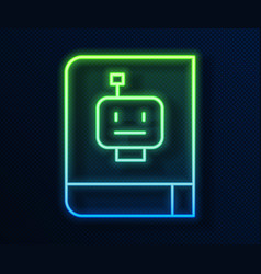 Glowing Neon Line User Manual Icon Isolated