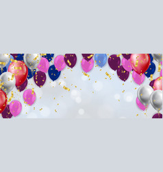 Balloons Confetti And Bokeh Lights Background