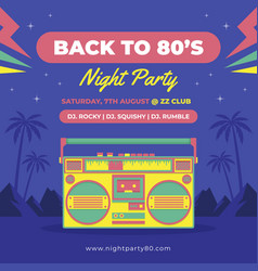 Flat 80s Themed Party Posts Set