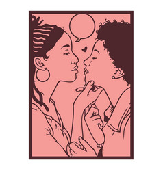 Lesbian Couple Vintage Comic Pannel