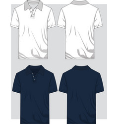 Mens Polo T Shirt Flat Sketch