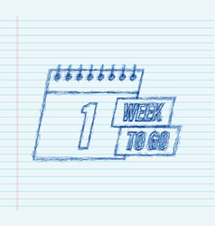 1 Week To Go Sketch Style Icon