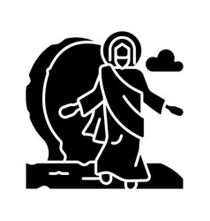 Resurrection Of Jesus Black Glyph Icon