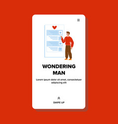 Wondering Man Checking Task List App