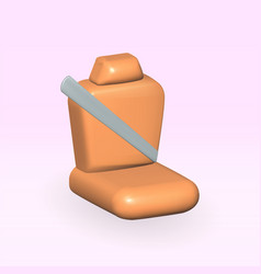 Car Seat Isolated 3d Icon Brown Seat