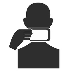 Human Head Looking At Smartphone Screen Black Icon