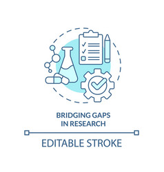 Bridging Gaps In Research Turquoise Concept Icon