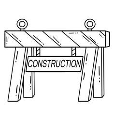 Construction Road Barrier Isolated Coloring Page