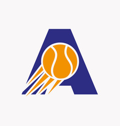 Initial Letter A Tennis Logo Concept With Moving