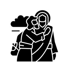 Kiss Of Judas Black Glyph Icon