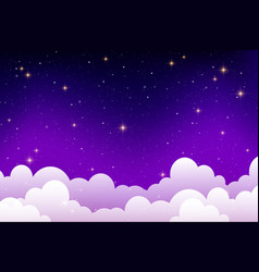 Night Cloudy Sky Purple And Blue Abstract Space