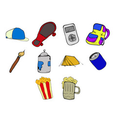 Teenager Stuff Icon Set