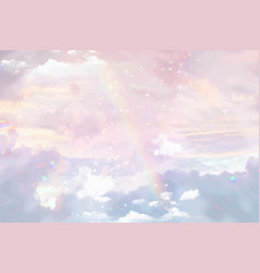 Aesthetic Pastel Pink Background Rainbow Sky