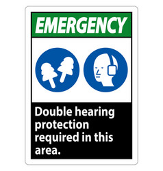 Emergency Sign Double Hearing Protection Required