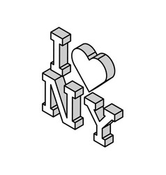 I Love New York Isometric Icon