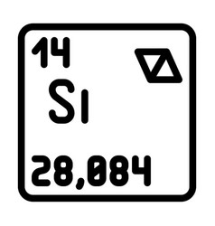 Silicon Chemical Element Line Icon