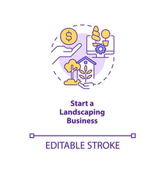 Start Landscaping Business Concept Icon