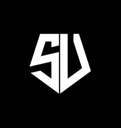 Su Logo Monogram With Pentagon Shape Style Design