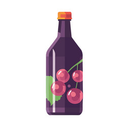 Organic Grape Juice In Glass Bottle Label