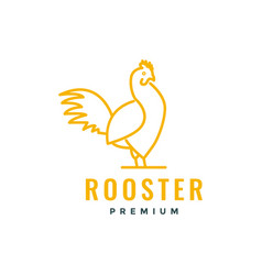 Poultry Farm Rooster Chicken Line Minimal Logo