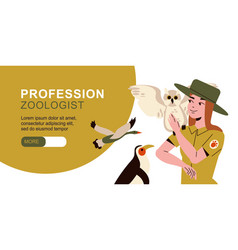 Profession Zoologist Horizontal Banner