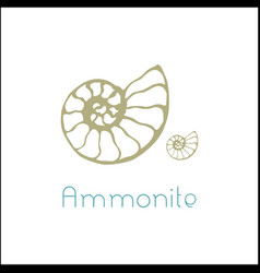 Fossil Ammonite Nautilus Seashell Logo