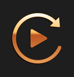 Gold Video Play Button Like Simple Replay Icon