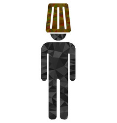 Idiot Man Triangle Lowpoly Flat Icon