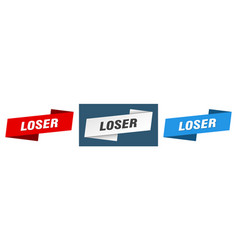 Loser Banner Ribbon Label Sign Set