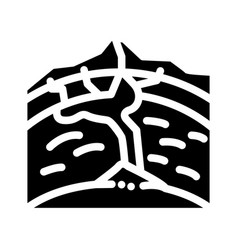 Volcano Formation Process Glyph Icon