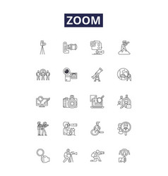 Zoom Line Icons And Signs Meeting