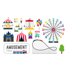 Amusement park concept on the mountains Royalty Free Vector