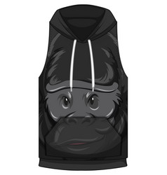 Front Hoodie Sleeveless With Gorilla Face