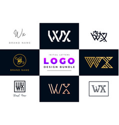 Initial Letters Wx Logo Design Bundle