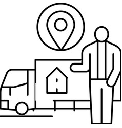 Relocation Services Interior Design Line Icon