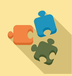 Step Puzzle Icon Flat Style