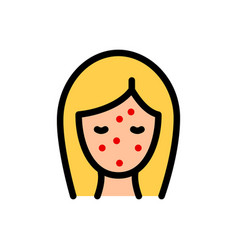 Woman With Acne Color Icon