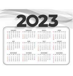 2023 New Year Calendar In Wave Style