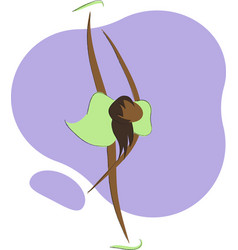 An African-american Girl Figure Skater In A Green